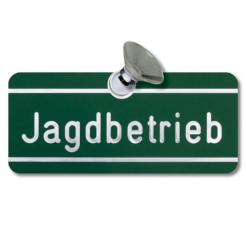 Super-Preis Dr. Gmünder Autoschild Jagdbetrieb mit Magnetsaugnapf