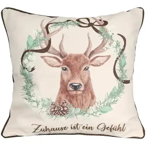 Gilde Kissen Hirschmotiv Zuhause ist ein Gefühl Nur Heute