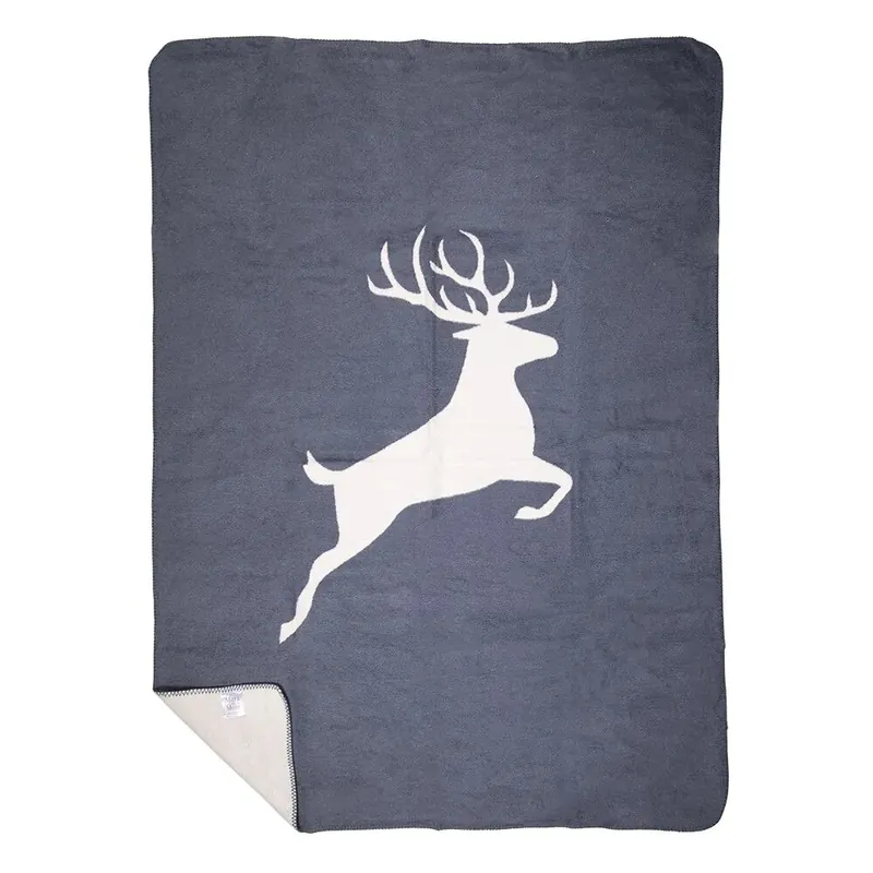 Beliebt LivingActive Decke springender Hirsch dunkelgrau