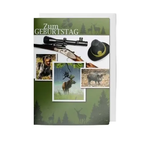 MICHEL-VERLAG Geburtstagsgrußkarte mit Jagdcollage Billig
