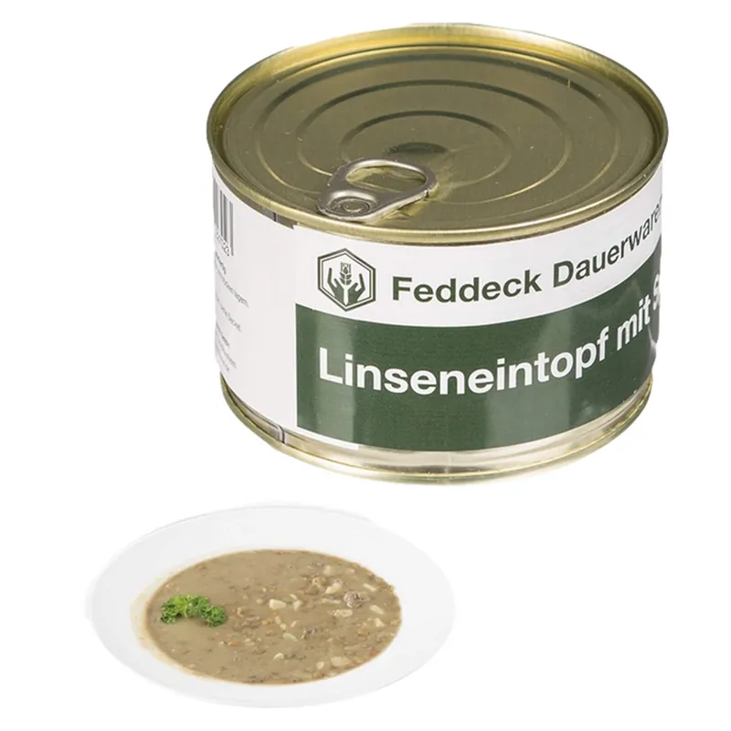 Vollkonserve Linseneintopf mit Speck 400 g Versand Am Gleichen Tag