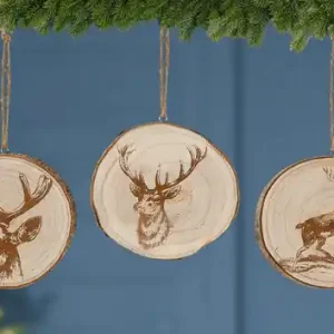 Gilde Holz Baumscheibe Hirsch Motiv Preisreduziert