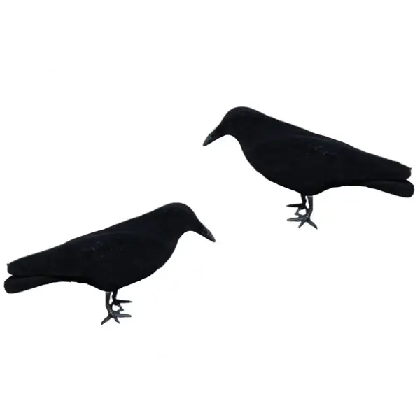 Saisonangebot LivingActive Lockvogel Krähe Vollschale beflockt inkl. Erdspieß und Fuß 41 cm
