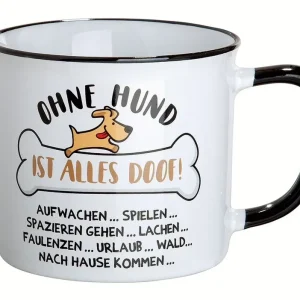 Gilde Keramik Tasse Ohne Hund ist alles doof Preisreduziert