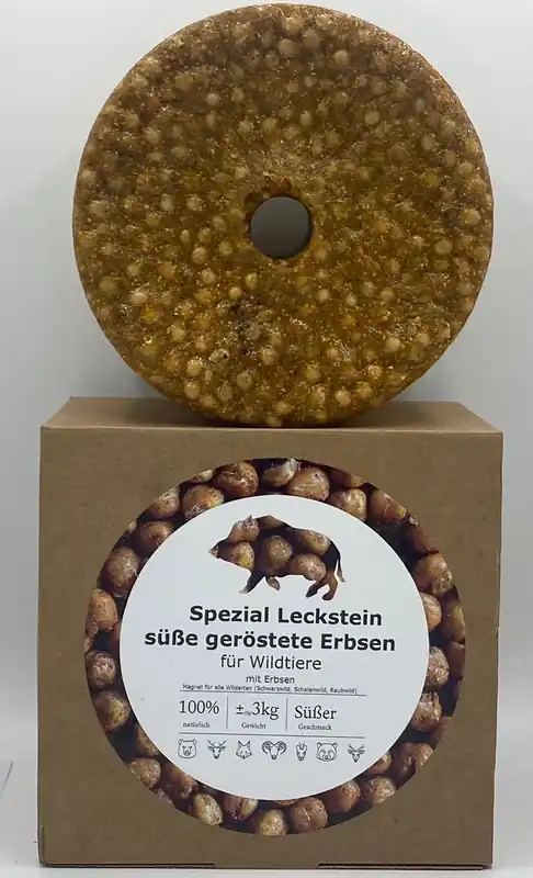 Zertifiziert Wildlutscher Spezial Leckstein Geröstete Erbsen