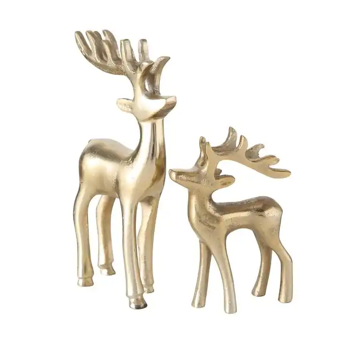 LivingActive Taisto Figur Hirsch Gold 2 tlg. Set Neu
