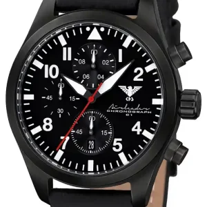 Meistverkauft KHS Airleader Black Steel Chronograph Tactical Watch