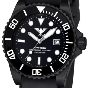 KHS Typhoon Black Steel Tactical Watch Top-Seller