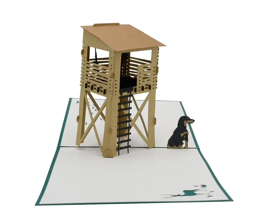 Preisreduziert design3Dkarten Jäger mit Hund Grußkarte