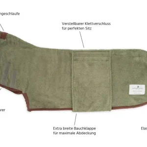 Ruff and Tumble Country Dog corduroy trim Moosgrün Hundebademantel Preisknaller