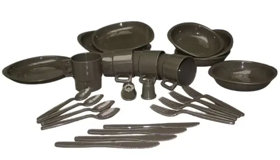 Bestseller MIL-TEC 26-teiliges Teller und Besteck-Set