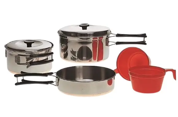 Neu MIL-TEC Koch-Set steel 2 Personen