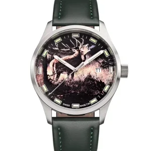Neu Swiss Timer Trapper Hirsch H3 Uhr