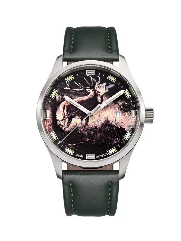 Neu Swiss Timer Trapper Hirsch H3 Uhr