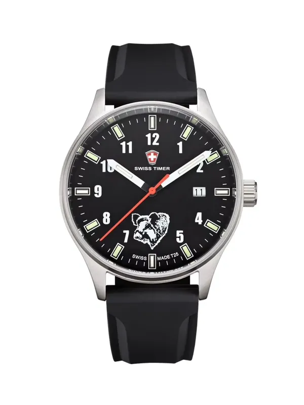 Aktuell Swiss Timer Trapper schwarz Wildschwein H3 Uhr