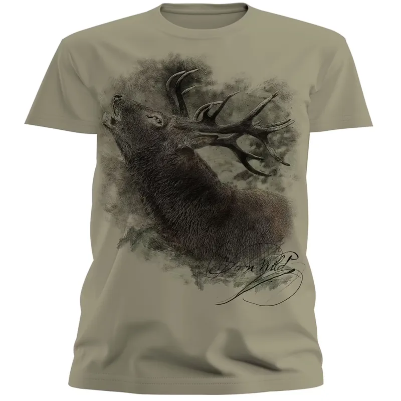 Almtracht Hirsch - Born Wild T-Shirt Expressversand