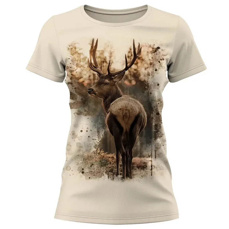 Markenprodukt Almtracht Hirsch Wald Damen T-Shirt