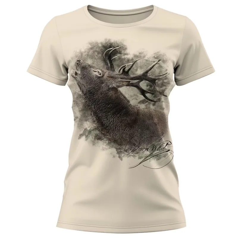 Almtracht Hirsch - Born Wild Damen T-Shirt Beliebt