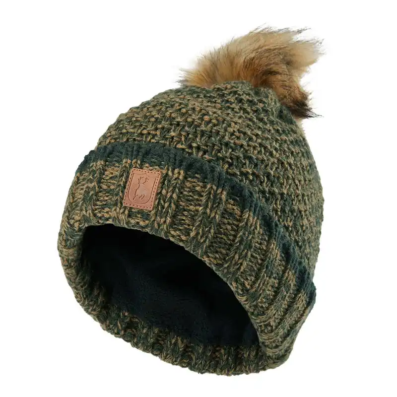 Neue Kollektion Deerhunter Lady Strickmütze mit Fleecefutter grün