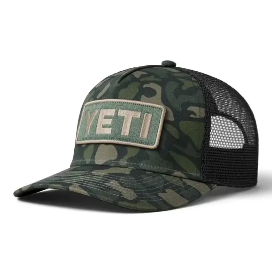 Neuheit YETI Full Camo 5 Panel Bow Fit Trucker Kappe