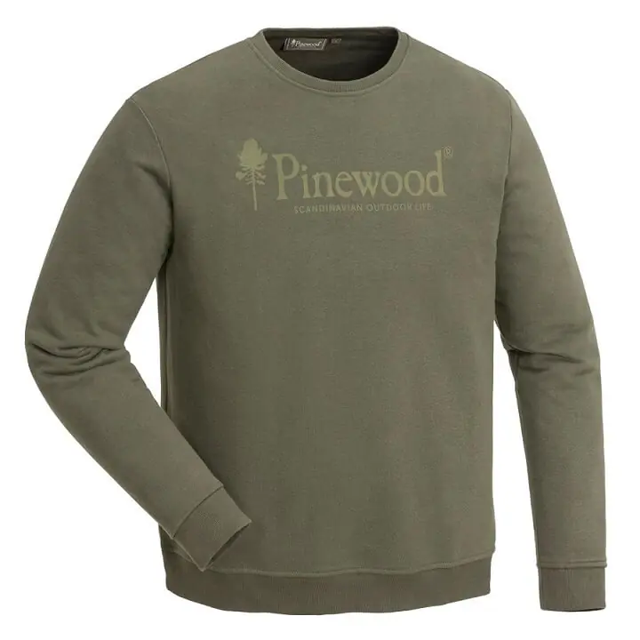 Pinewood Sunnaryd Sweater Green Logo Sweatshirt Neue Kollektion