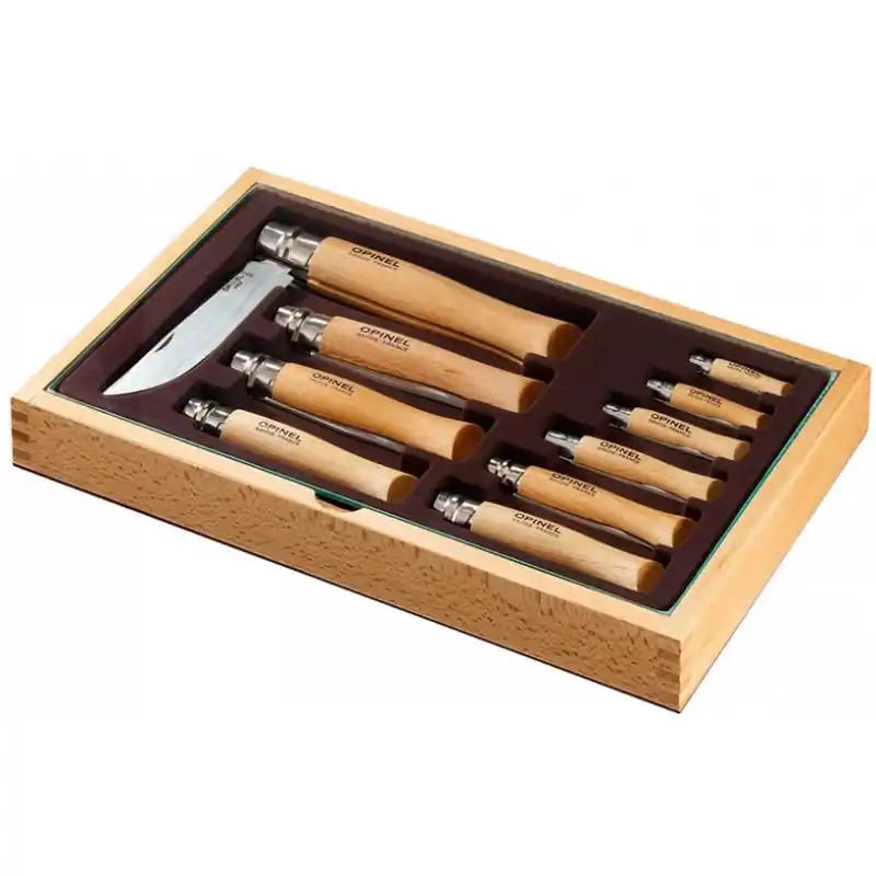 Bestseller Opinel-Box mit 10 Edelstahlmessern