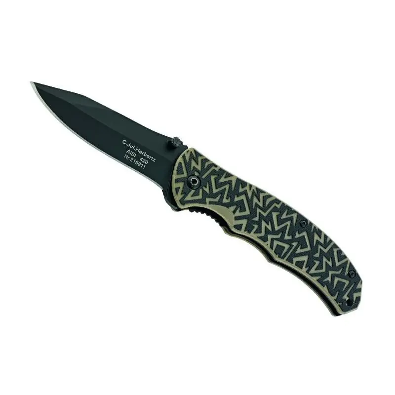 Couteau Herbertz G10 Noir/Kaki 11,5 cm Markenprodukt