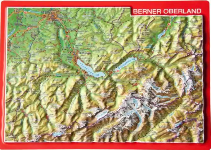 Georelief Reliefpostkarte Berner Oberland Preisreduziert