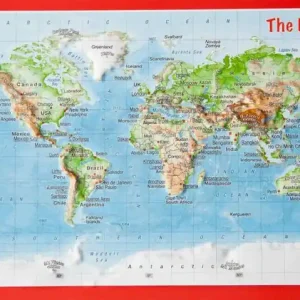 Georelief Reliefpostkarte Welt Schneller Versand