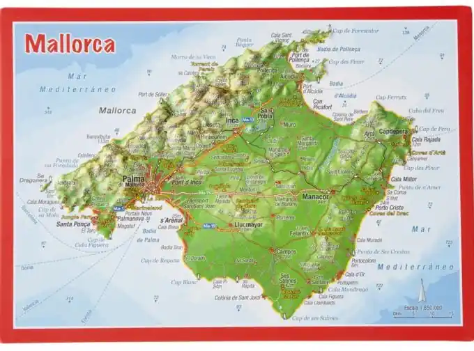 Ausverkauf Georelief Reliefpostkarte Mallorca