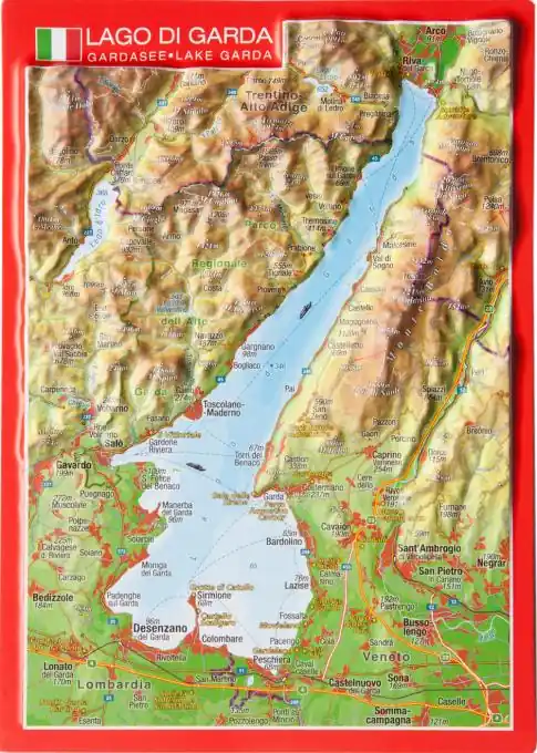 Georelief Reliefpostkarte Gardasee Direkt Vom Hersteller
