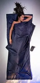 Cocoon TravelSheet Coupler Seide/Baumwolle Hüttenschlafsack (Wärmeleistung +4,8°C / Max. Körpergröße 190cm / Gewicht 0,29kg) Preisreduziert