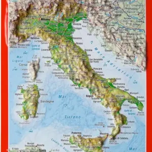 Highlight Georelief Reliefpostkarte Italien