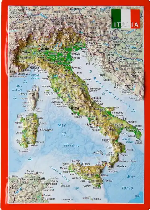 Highlight Georelief Reliefpostkarte Italien