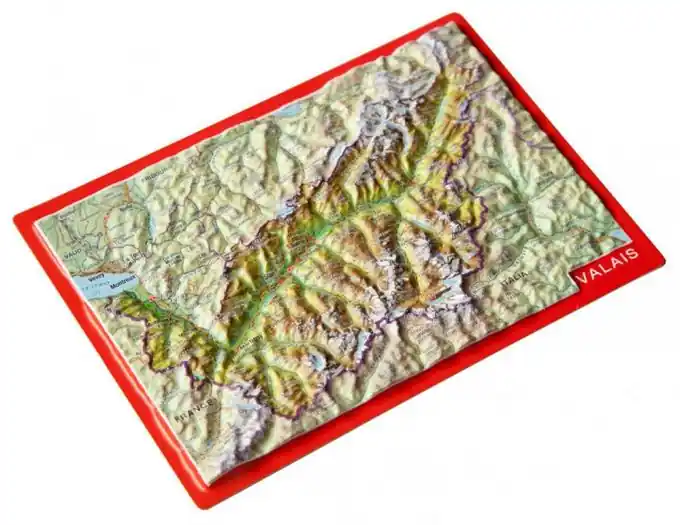 Garantierte Lieferung Georelief Reliefpostkarte Wallis
