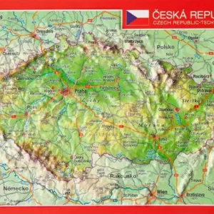 Georelief Reliefpostkarte Tschechien Sonderangebot