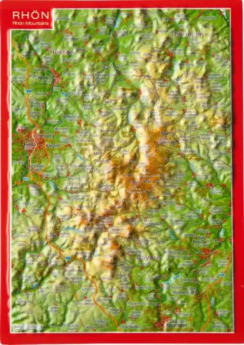 Schnäppchen Georelief Reliefpostkarte Rhön