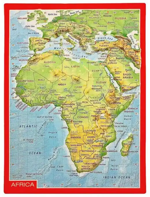 Beliebt Georelief Reliefpostkarte Afrika