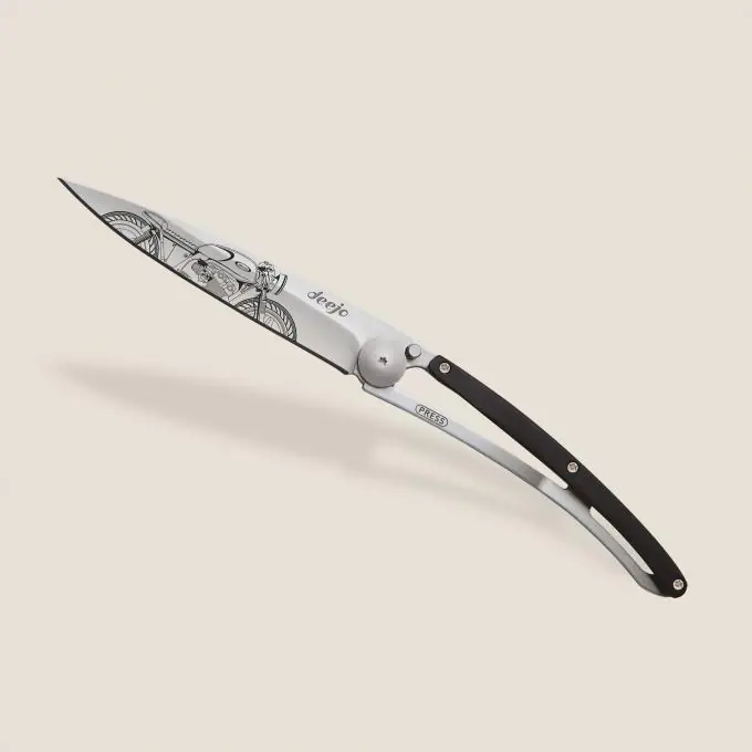 Kracherpreis Deejo 37g Ebenholz Cafe Racer Taschenmesser