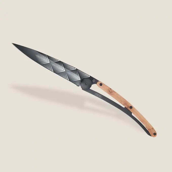 Direktkauf Deejo 37g Wachholderholz Art Deco Taschenmesser