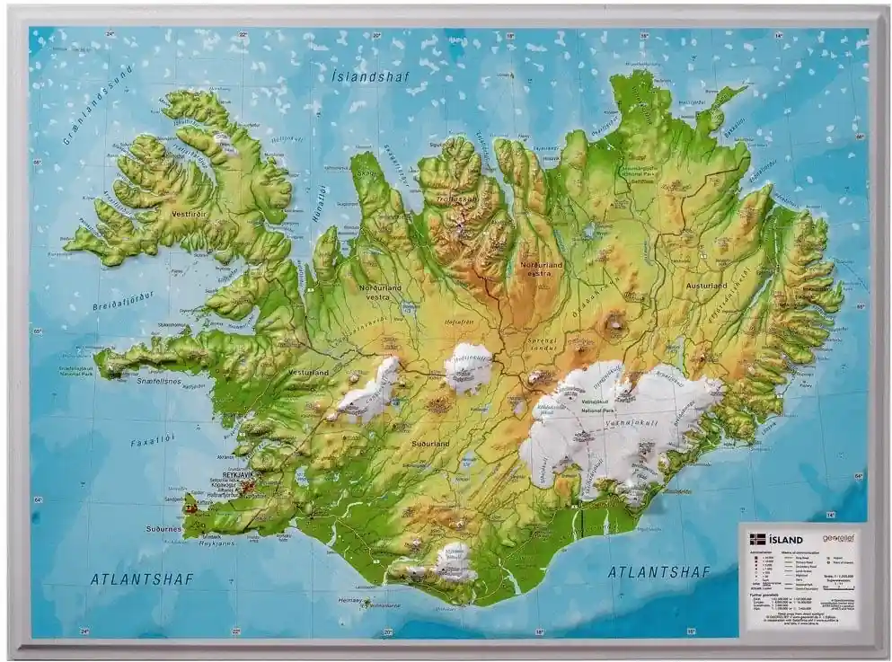 Heißes Angebot Georelief Island klein ohne Rahmen