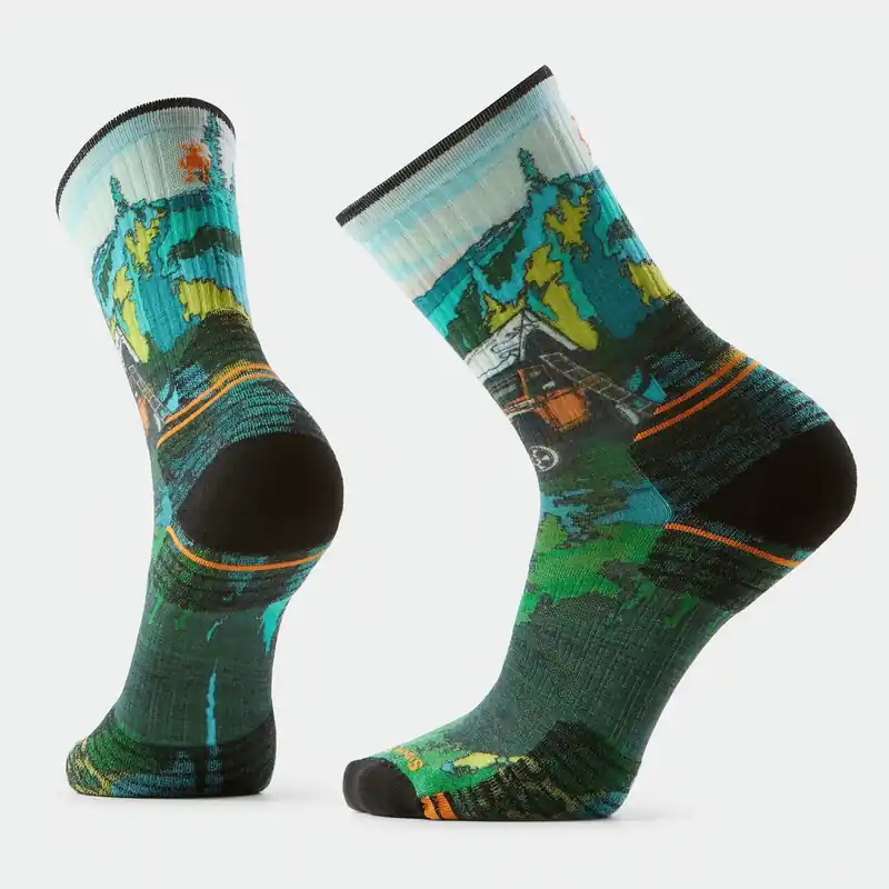 Hike Targeted Cushion Trail Trekker Print Crew Socks Billig
