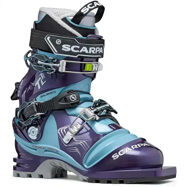 Scarpa T2 Eco Telemarkschuhe Bourgogne / Polar Blue Damen Preisreduziert
