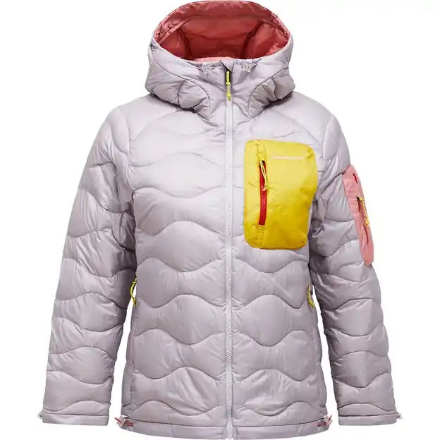 Peak Performance Helium Utility Down Hood Daunenjacke Misty Lavender / Canary Lime Damen Nur Für Kurze Zeit