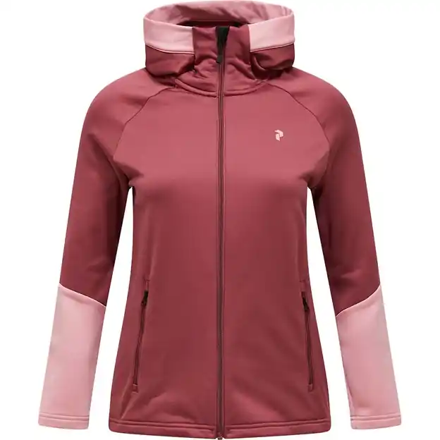 Peak Performance Rider Essentials Zip Hood Fleecejacke Wild Rouge / Warm Blush Damen Preis Gesenkt