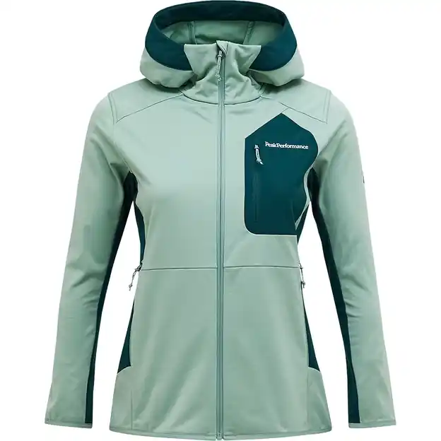 Peak Performance Utility Light Zip Hood Fleecejacke Green Valley / Ponderosa Pine Damen Aktuell