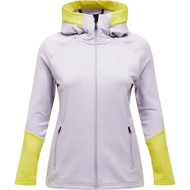Nur Für Kurze Zeit Peak Performance Rider Essentials Zip Hood Fleecejacke Misty Lavender / Canary Lime Damen