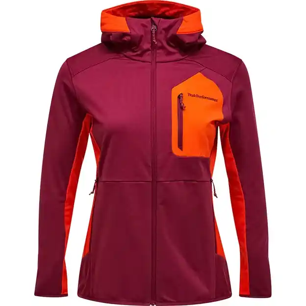 Top-Preis Peak Performance Utility Light Zip Hood Fleecejacke Vertical Zenith / Solar Burst Damen