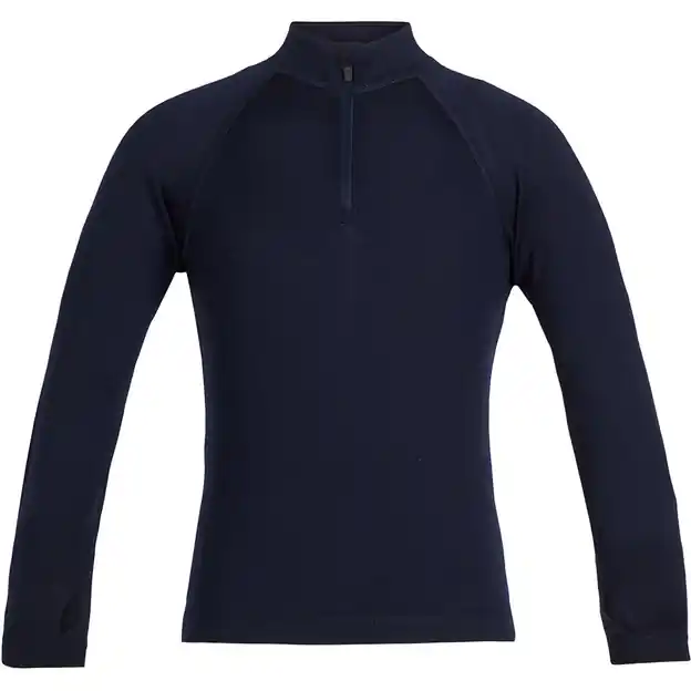 Zertifiziert Icebreaker Tech Funktionsshirt Lang Midnight Navy Kinder