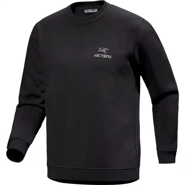 Top-Preis Arcteryx Emblem Fleece Crew Sweatshirt Black Herren